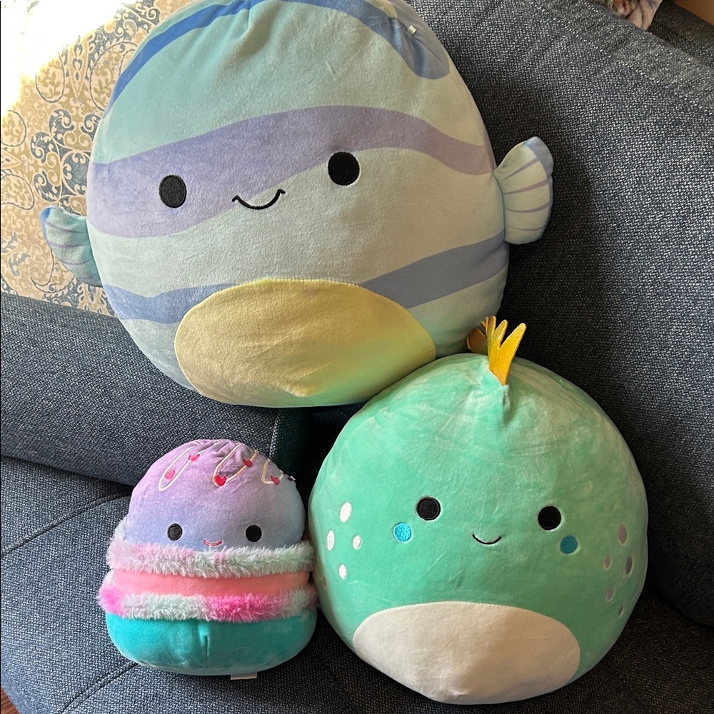 Lot of 3 Squishmallows Plush Pillows